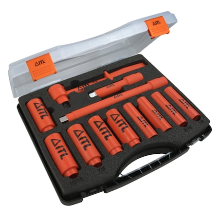 Itl 1000V Insulated 1/2-inch Drive Deep Socket Set, 11-Piece 00023