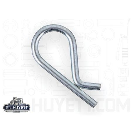 Huyett Bridge Pin, Zn Plt Spg Stl, .125 Wire Dia x 1.562 L x .5 In Eye Dia x Fits .5 to .75 Shft BP-215