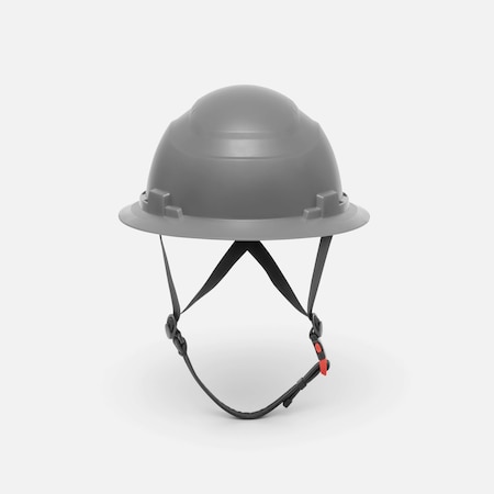 Ironwear Type 2 Class C Vented Full Brim Safety Helmet w/ Chin Strap, Grey 3969-G
