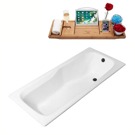 Streamline 70.9 in L, 31.5 in W, Unfinished, Porcelain-Enamel Cast Iron, Reversible R5540BL