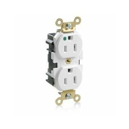 Leviton Straight Blade Receptacle, 5-15R, 15 A, 125V AC, Self-Grounded MRI15-W