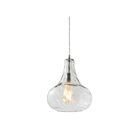 Jonathan Y Ferano 9" Adjustable Metal/Glass LED Pendant, Chrome JYL3519A