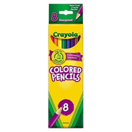 Classroom Creations Colored Woodcase Pencils 3.3 mm BLK-BE-BN-GN-OE-RD-VT-YW, 8PK CL8900