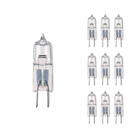 Bulbrite Pack of 10 Halogen Mini T3 JC Bi-Pin Base G4 Light Bulbs, 20 Watt, Clear, 10PK 860781