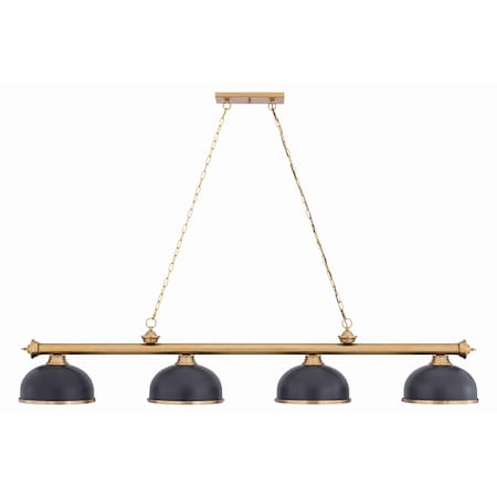 Z-Lite Cordon Heritage Brass 4 Light Billiard 2306-4HBR-D12BRZ+HBR
