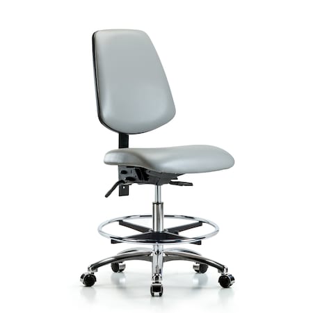 Blue Ridge Ergonomics Medium Bench Chair No Arms, 22" to 29" Height, Vinyl, Dove BR-VMBCH-MB-CR-T0-A0-CF-CC-8567