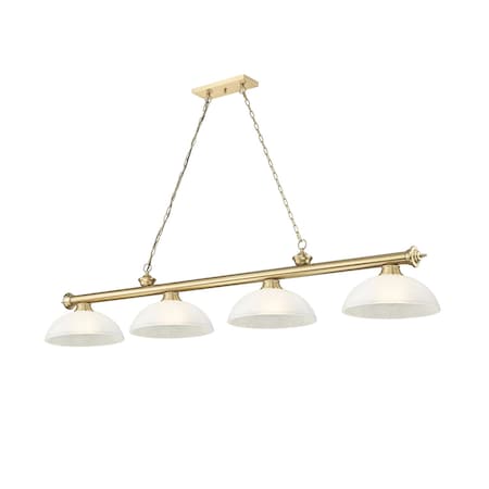 Z-Lite Cordon Heritage Brass 4 Light Billiard 2306-4HBR-DWL14