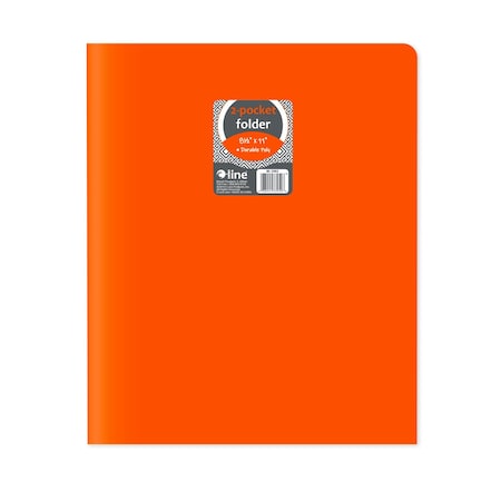 C-Line Products 8-1/2" x 11" Orange Two-Pocket Heavyweight Poly Portfolio Folder, 25EA/BX, 6BX/CT 33952-BX