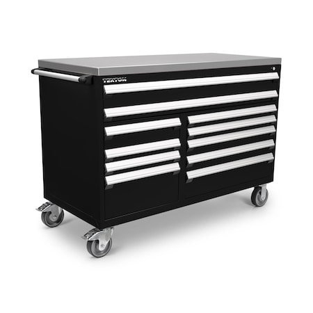 Tekton Rolling Tool Cabinet, 11 Drawer, Black, Steel, 60 in W x 27 in D x 41-1/2 in H OCL63102SST