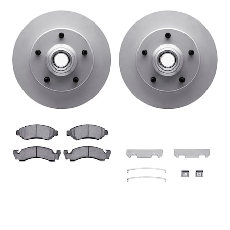 Dynamic Friction Co DFC GEOSPEC Coated Rotor- Heavy Duty Brake Pad includes Hardware 4412-54002