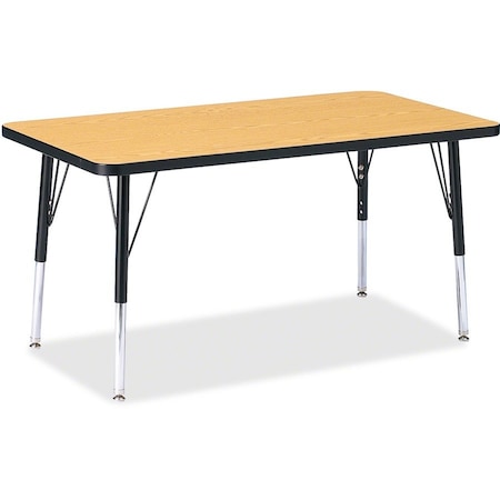 Jonti-Craft Berries Rectangle Activity Table, 24 in. x 36 in., E-height, Oak/Black/Black 6478JCE210