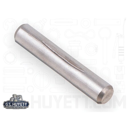 Huyett Type E Grooved Pin, 300 Stainless Steel, 0.188 in Dia x 0.185 in Small End Dia x 1.250 in Length GPS-0187-1250-E