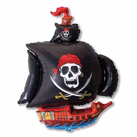 Loonballoon Pirates Balloons, 46 inch PIRATE SHIP BIRTHDAY LOON-LAB-85484P-B-P