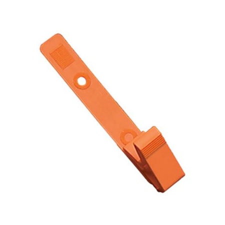 Brady STRAP CLIP, ORANGE, 3 1/8in 79MM, PLASTIC KNURLED THUMB-GRIP W/DELRIN STRAP 2115-2005