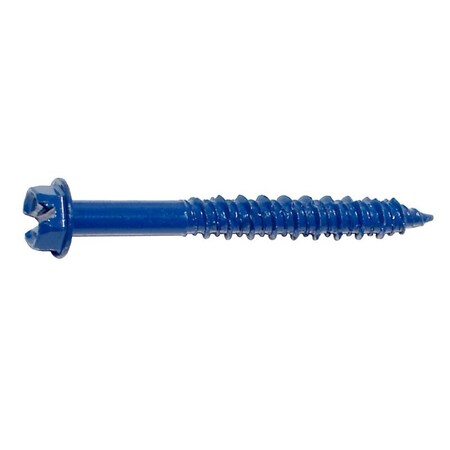 Midwest Fastener 09268 Masonry Screw, 1/4 in Dia, 2-1/4 in L, Steel, 3/16 in Drill, 100/PK, 100PK M09268
