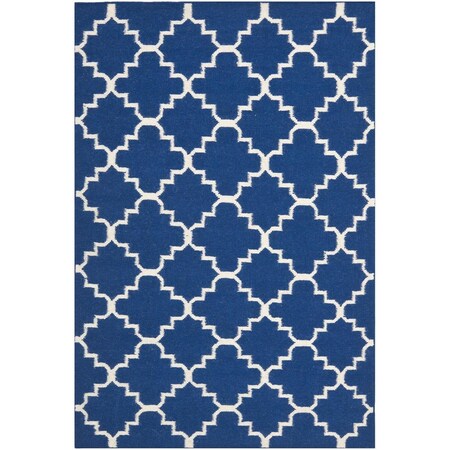 Safavieh Dhurries Hand Woven Flat Weave Rectangle RugDark Blue 4 x 6 ft. DHU566A-4