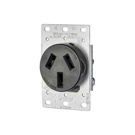 Leviton 10-50R, 50 Amp, 125/250 Volt, 3 Pole, 3 Wire, Flush Mount 5206-S00
