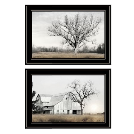 Homeroots Set Of Two Ohio Fields I 2 Black Framed Print Wall Art, 2PK 406083