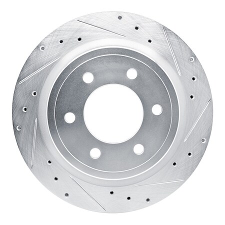 Dynamic Friction Co DFC Brake Rotor - Drilled and Slotted - Silver 631-54289R