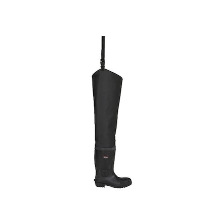 Tingley Safety Toe Hip Boot, PR, Polyester Upper, PVC Outsole, Steel Toe, 35 in Boot Height, Size 4 D 31371.04
