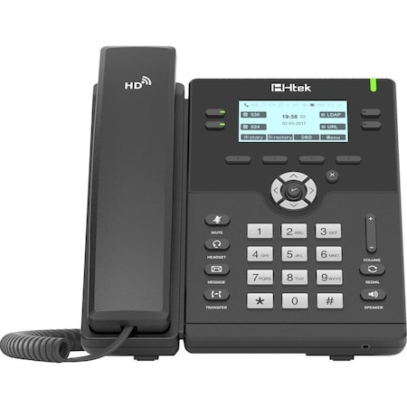 Htek Gigabit Business IP Phone Up to 4 Sip Accounts 192 x 64 pixel, Graphic display HD Handset, Speaker UC912G