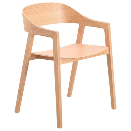 Leisuremod Rivo Collection Elegant Dining Chair in Natural Wood RC20NW
