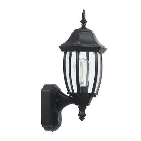 Globe Ashford Motion-Sensing Wall Lantern, LED Lamp, Black Fixture, Matte Black Fixture 60000002