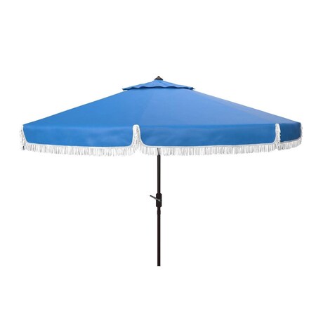 Safavieh 9 ft. Fabia Fringe Crank Umbrella, Pacific Blue PAT8008P