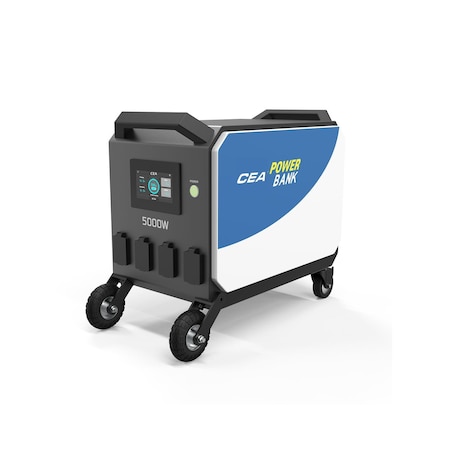 Cea 5000W Portable Power Station, 5120Wh Mobile Generator with Wheels, 10kW Peak, UPS, Home Backup 805975