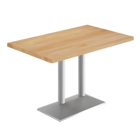 Flash Furniture Bennett 30 in x 48 in Solid Wood Indoor Tabletop in Natural with 27 in x 15 in Silver GSF-REC3048-NAT-TB002S-GG