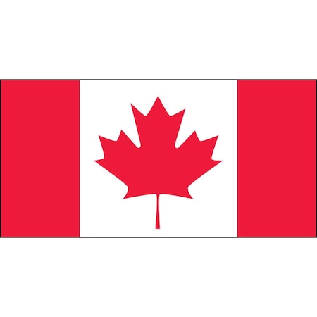 Accuform Hard Hat Sticker, 4 in Length, 2 in Width, Canada Flag Legend, Adhesive Vinyl LHTL395