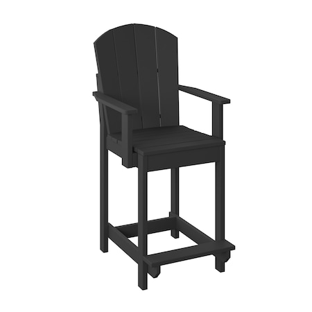 Polybird FANBACK DINING CHAIR "COUNTER HEIGHT".        BLACK POLYBIRD P8-C