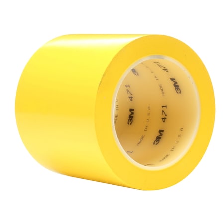 3M Floor Marking Tape Vinyl Yellow, 4" W x 4.1 mil Thick 471