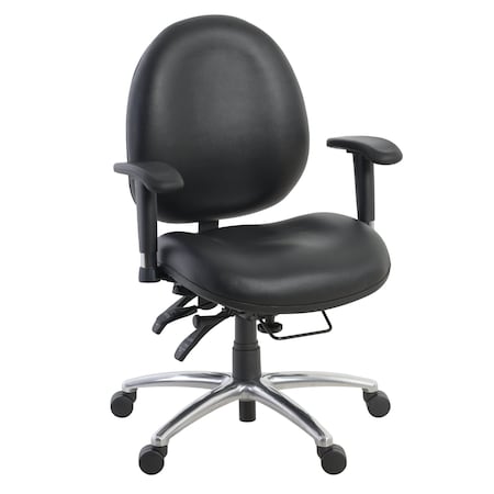 Regency Conley 24/7 Vinyl Office Chair Big & Tall 400lb Max Weight, Adjstbl Back & Seat Height W/ Whls, Blk 247-VAM-BK