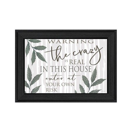 Homeroots The Crazy is Real Black Framed Print Wall Art 529757