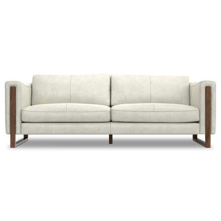 Homeroots 83" Gray Leather Wood Sofa 641139