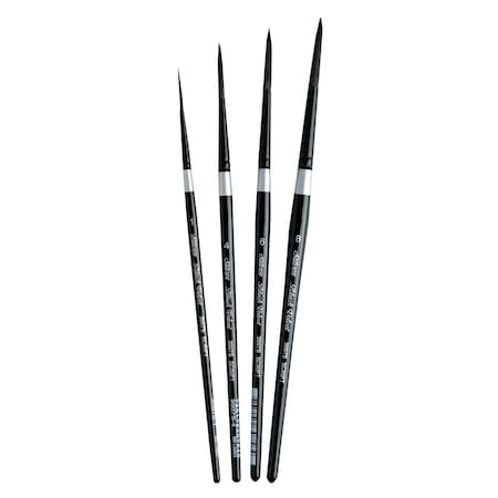 Silver Brush Black Velvet Script Liner Brushes, 4-Piece Set BV-3053