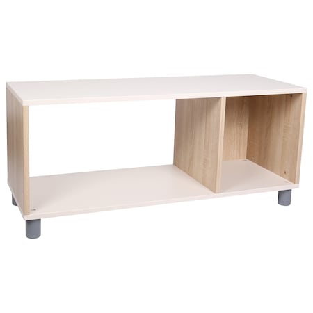 Beleduc By Playwell Napoli 41in x14in Low Open Storage Cabinet, White HPL, 18in H, Wood Sides, Ages 3+ 845996