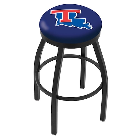 Holland Bar Stool Co 25" Blk Wrinkle Louisiana Tech Swivel Bar Stool, Accent Ring L8B2B25LaTech