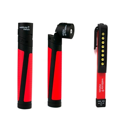 Weldcote Magnetic LED Flashlight & Work Light with 90 Degree Head, 10 LED Work Light, Magnetic Base, 12PK STIK-LIGHT