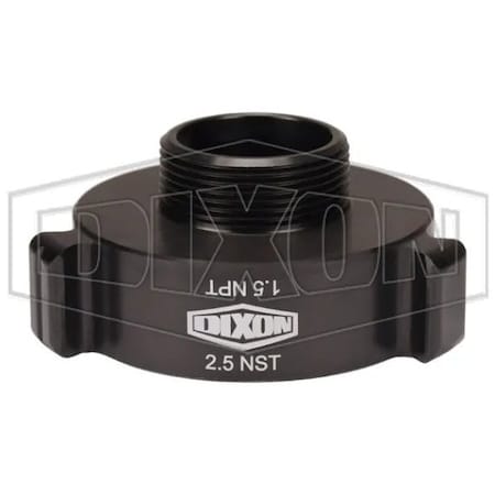 Dixon Style N37 Rocker Lug Hydrant Adapter, 2-1/2 x 1-1/2 in, Female NST NH x MNPT Connection, Hardcoat N37-25F15T
