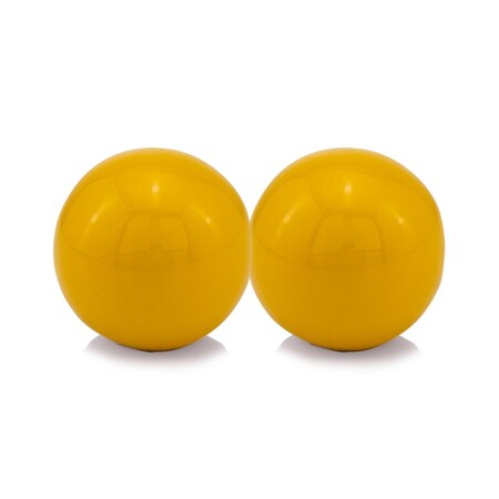 Homeroots Set of Two Yellow Aluminum Decorative Orbs, 2PK 480018