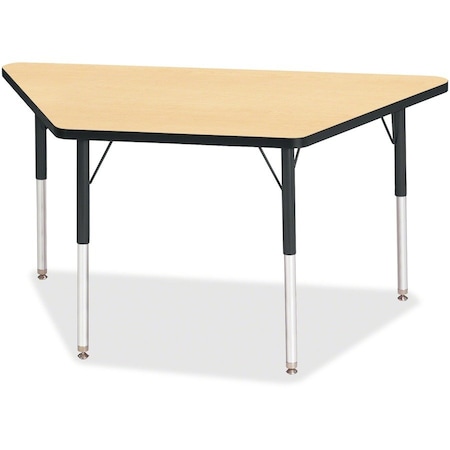 Jonti-Craft Berries Trapezoid Activity Tables, 24 in. x 48 in., A-height, Maple/Black/Black 6438JCA011