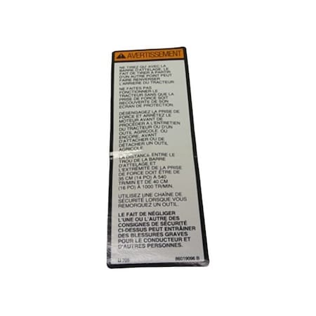Cnh DECAL, CNH OEM 86019096 86019096