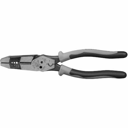 Klein Tools 8 in Linemans Plier High Leverage w/ Wire Crimper, Steel J215-8CR