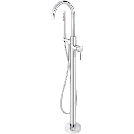 Miseno Brass Mia Floor Mounted Tub Filler with Hand Shower, Polished Chrome MNO15TFCP