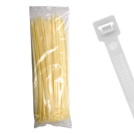 Cable Ties Unlimited Cable Tie, 29 in L, 250 lb Strength, 8.0 in Max Bundle Dia, Nylon 6/6, Natural, 100PK EHD29-250-9C
