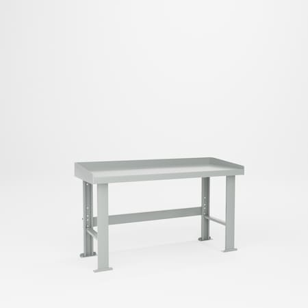 Pucel Workbench with Back and EndsTop, 24 in D x 60 in L x 32.5 in H, Putty B-2460