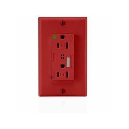 Leviton Surge Protector Receptacle, 15 Amp, 125 Volt, 5-15R NEMA, Red T8280-R