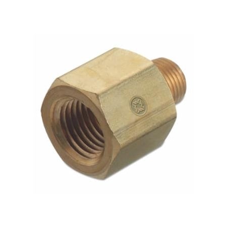 Western Enterprises Pipe Thread Adapters, 3,000 PSIG, Brass, 1/2 in (NPT), 3/8 in NPT (M), 10PK 312-BA-8-6HP